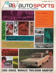 AUTO SPORTS 1964 OCT - USAS RACING FAN MAGAZINE, '65 DODGE MONACO, RACE REPORTS*